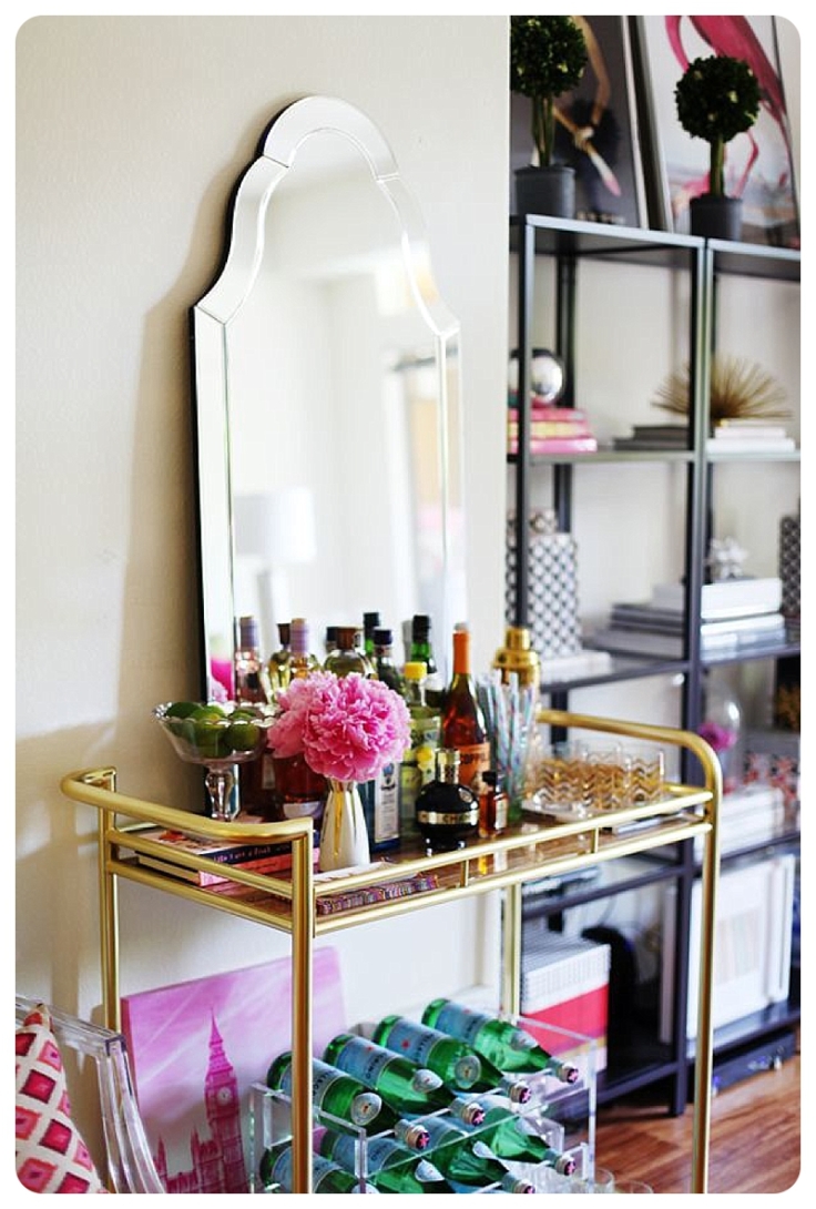 Gold home bar stand
